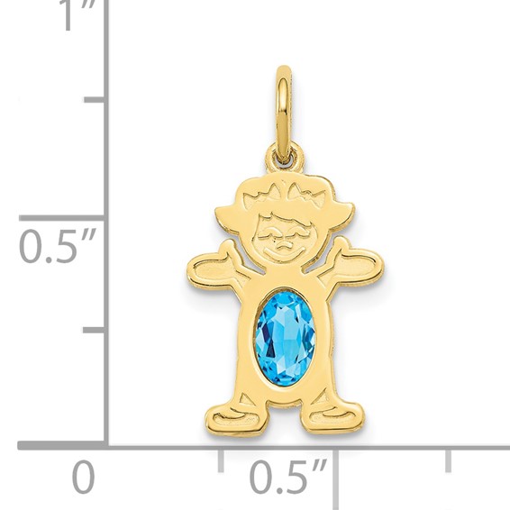 10K Girl 6x4 Oval Genuine Blue Topaz-December