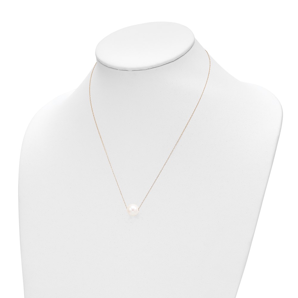 10k 10-11mm White Round Freshwater Cultured Pearl 17 inch Rope Necklace (10XF770-17)