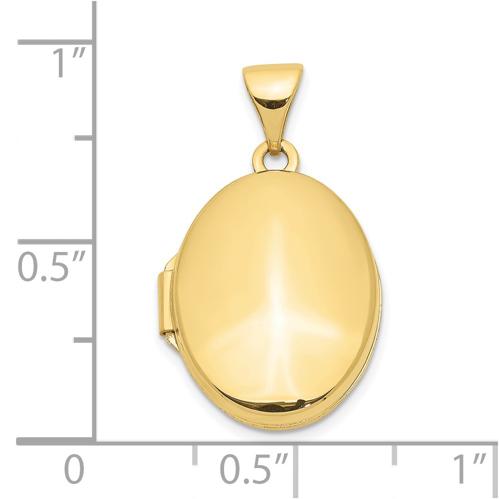 10k Yellow Gold Polished Oval Locket (10XL120)