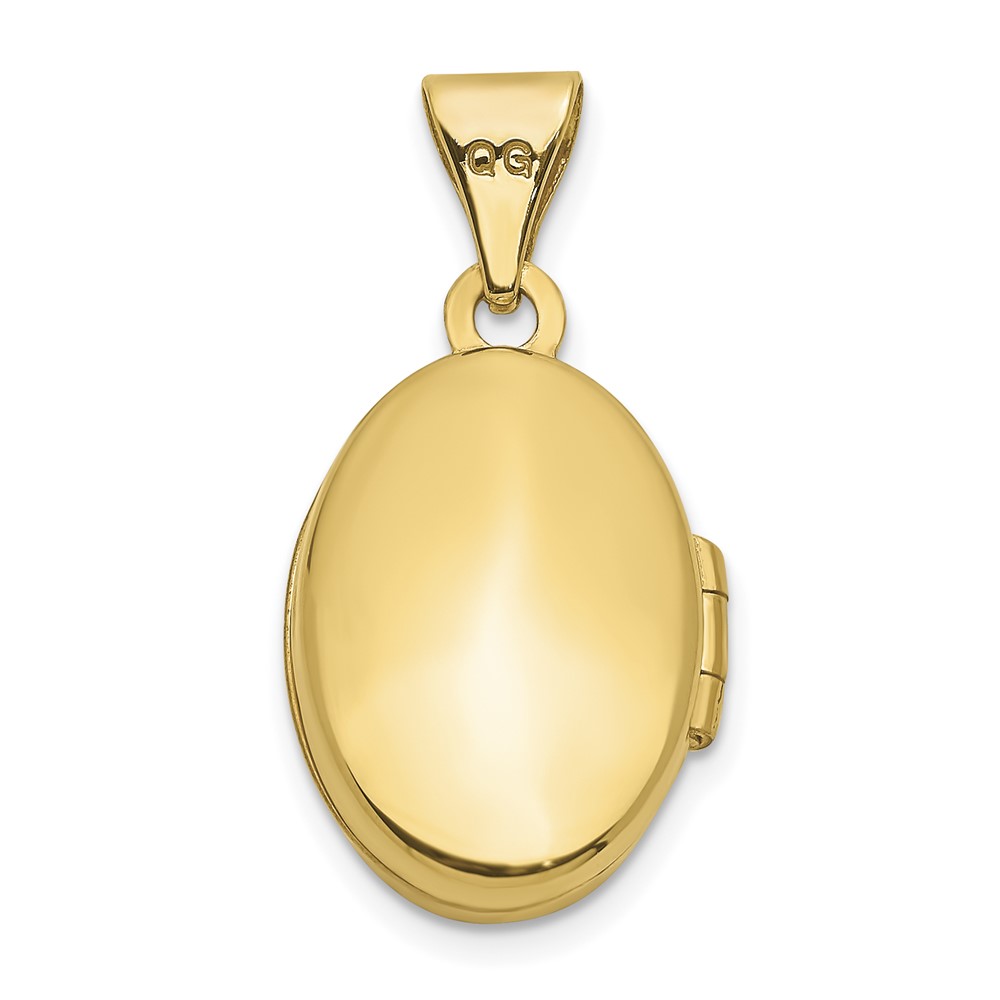10ky Beaded Scroll Design Oval Locket (10XL123)