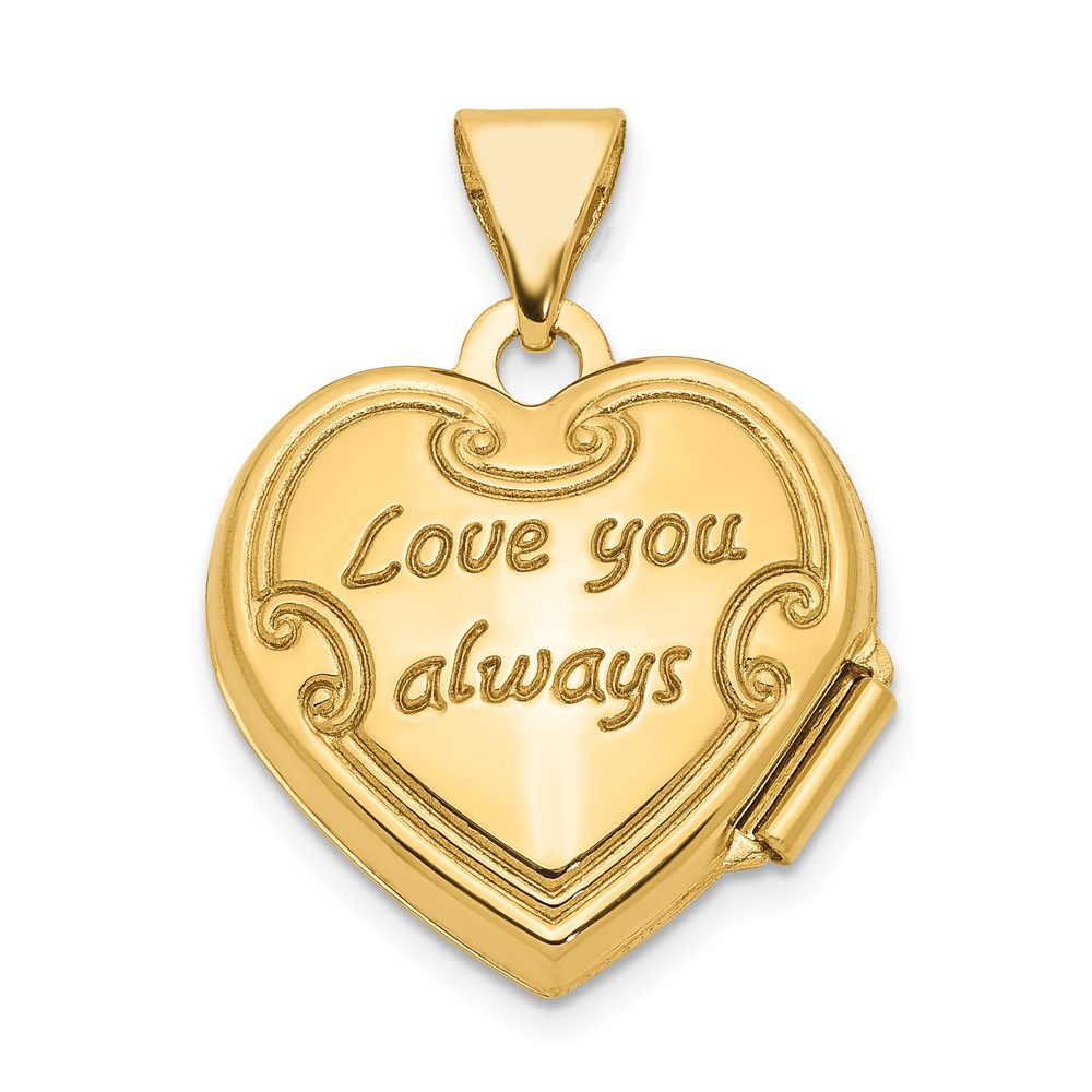 10k Reversible Floral Heart Locket (10XL201)