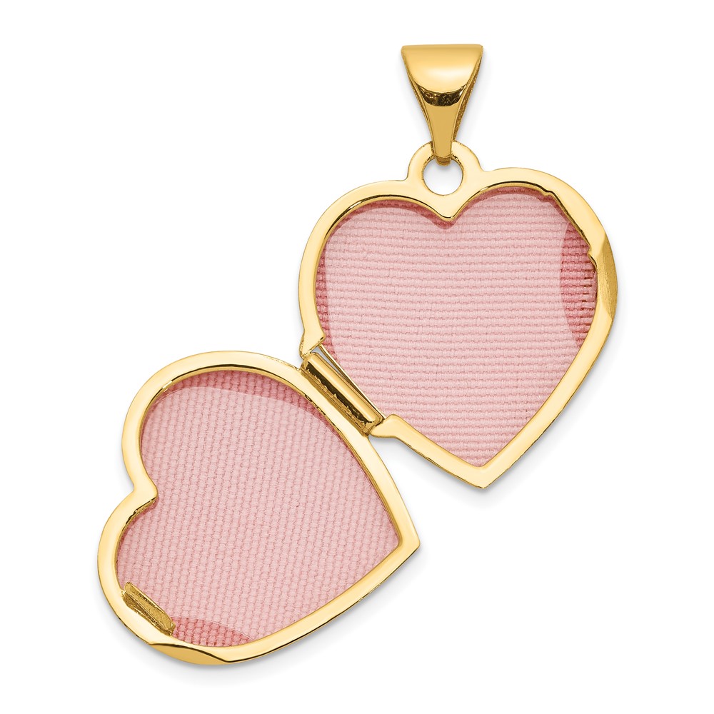 10k Reversible Floral Heart Locket (10XL201)