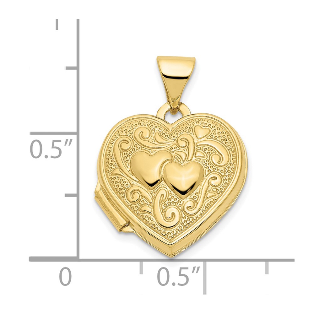 10k Yellow Gold Double Heart Locket (10XL202)