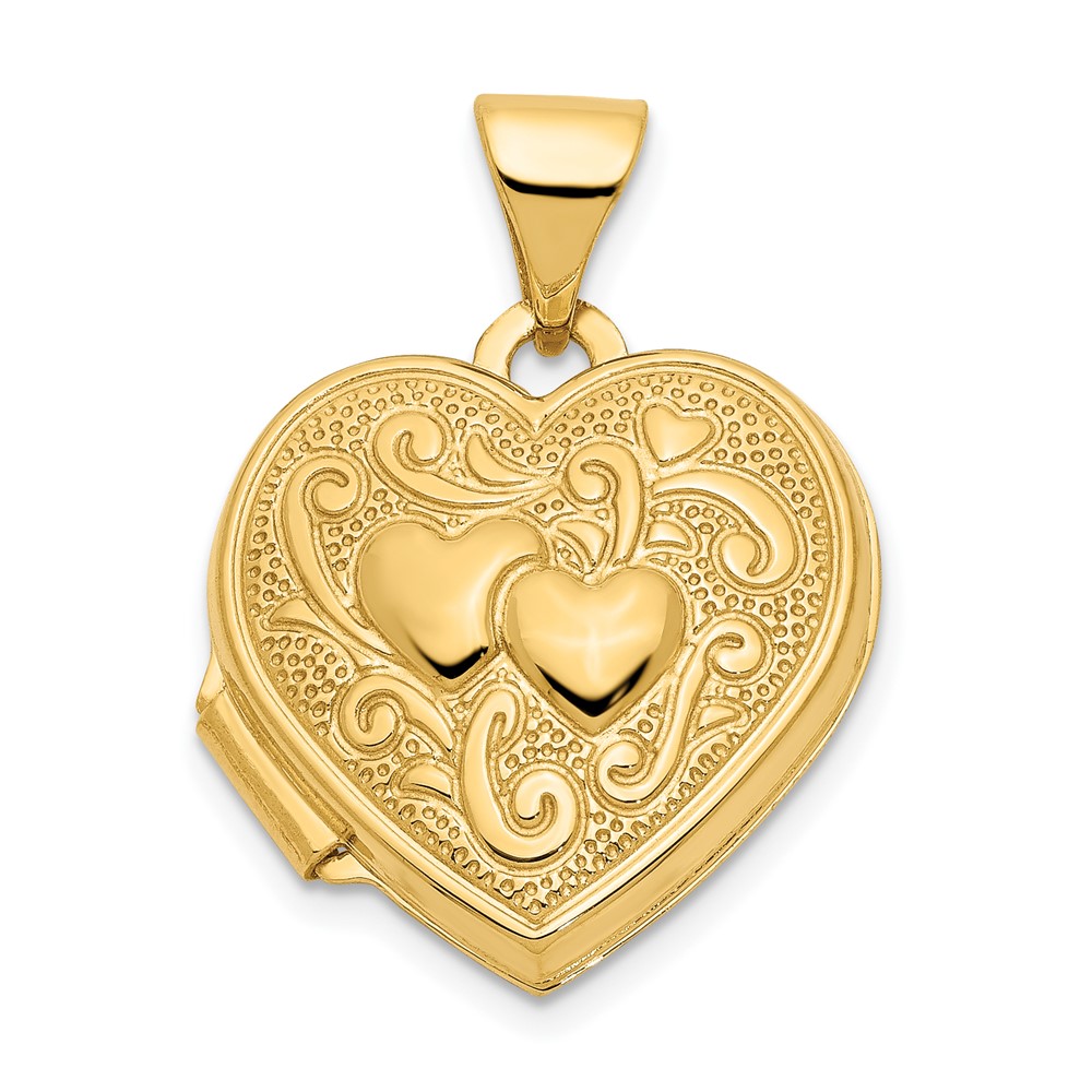 10k Yellow Gold Double Heart Locket (10XL202)