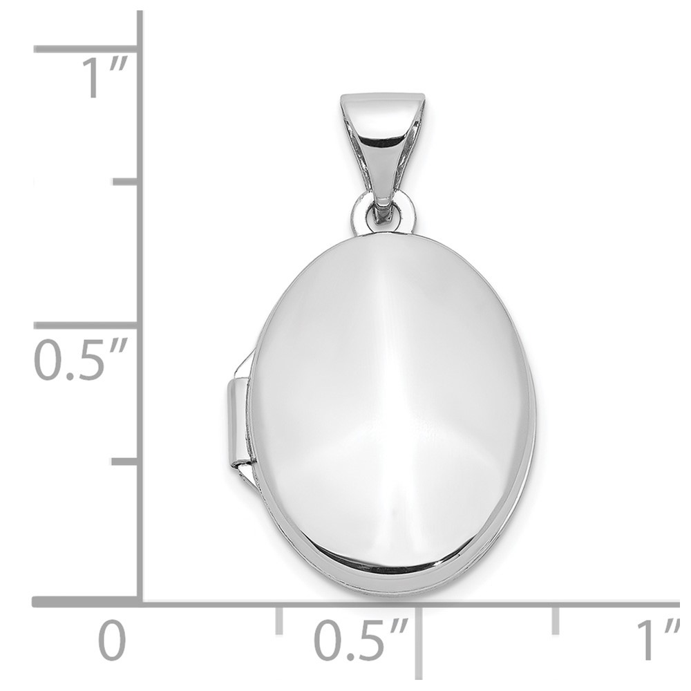 10k White Gold Polished Oval Locket (10XL206)
