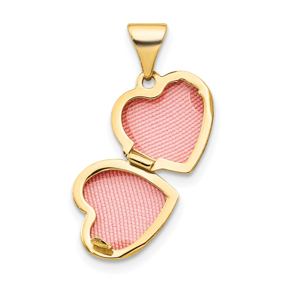 10k Yellow Gold Plain Heart Locket (10XL304)