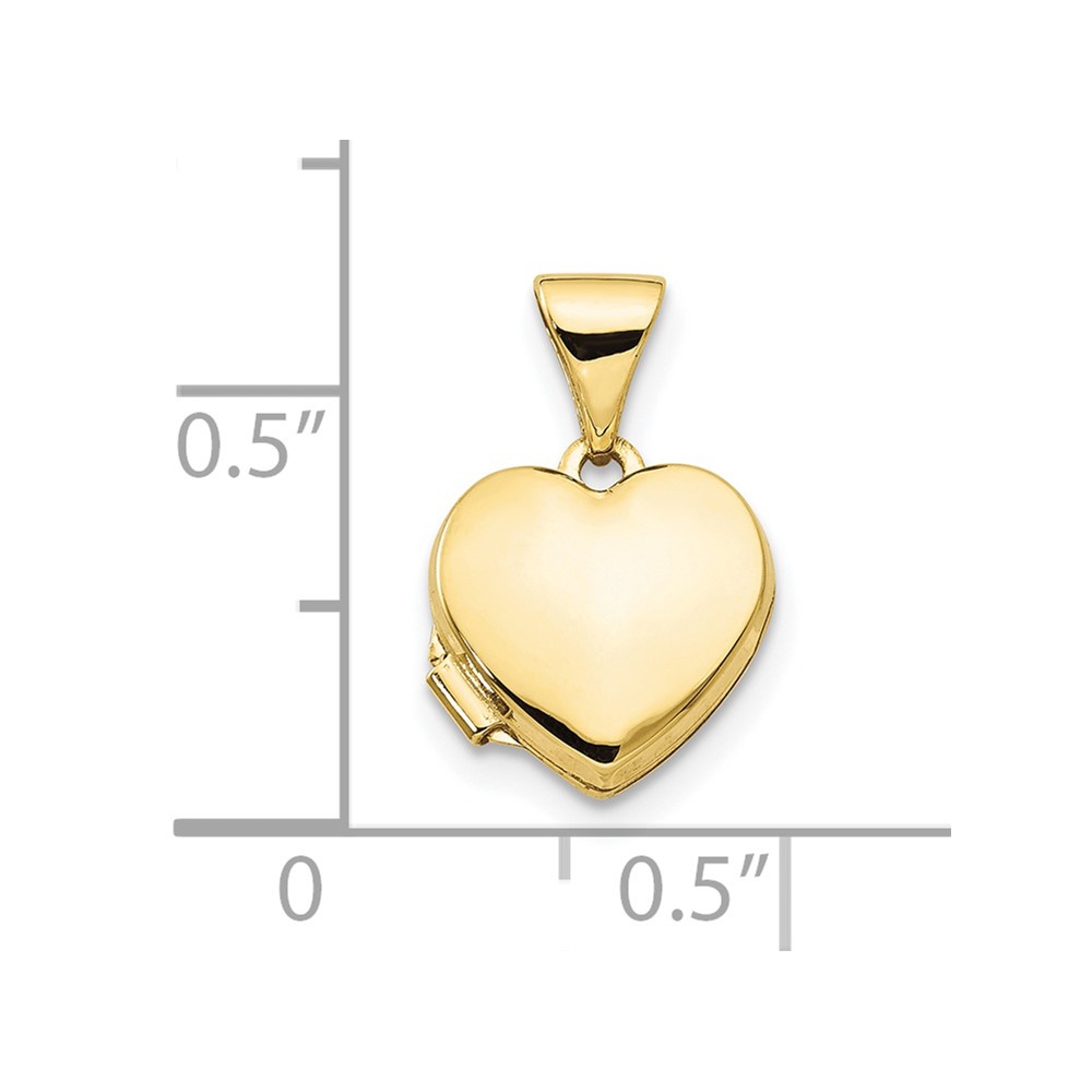 10k Yellow Gold Plain Heart Locket (10XL304)