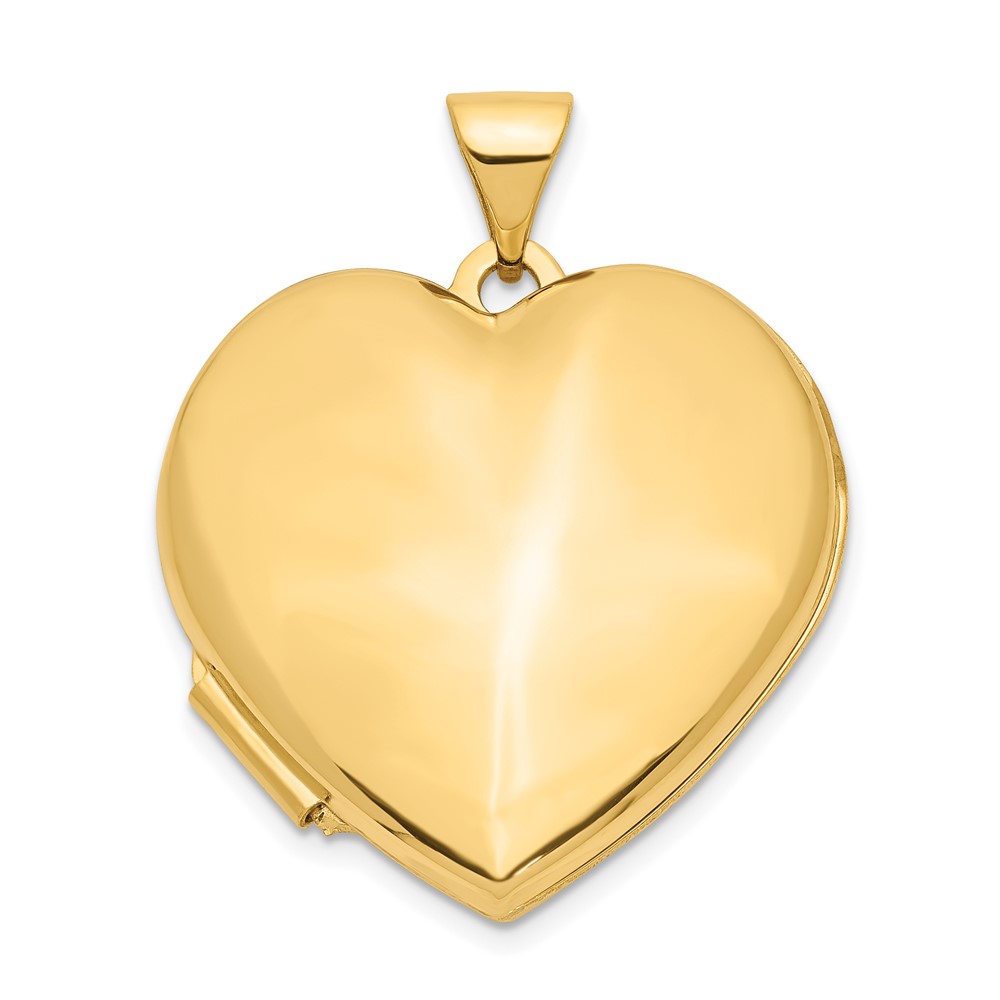 10k 21mm Heart Domed Plain Locket (10XL516)
