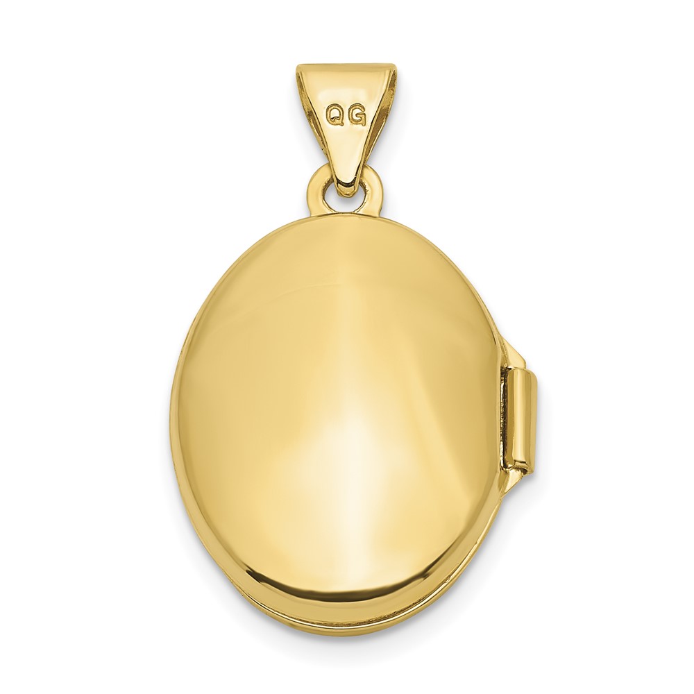 10k 17mm Oval Leaf Floral Hand Engraved Locket (10XL834)