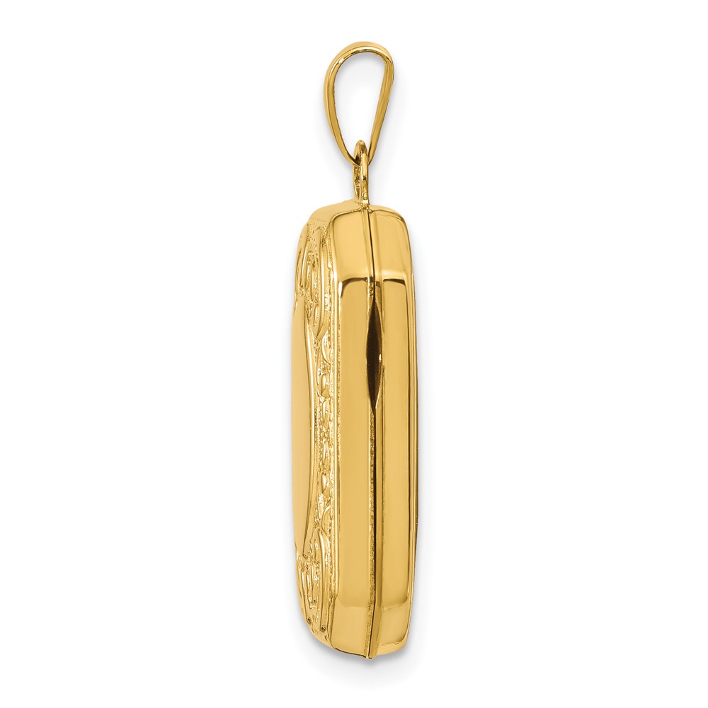 10k Yellow Gold Fancy Rectangle Locket (10XL92)