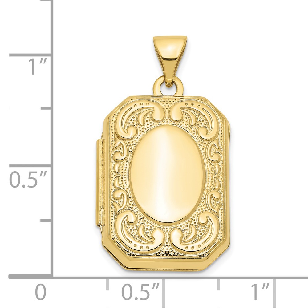 10k Yellow Gold Fancy Rectangle Locket (10XL92)