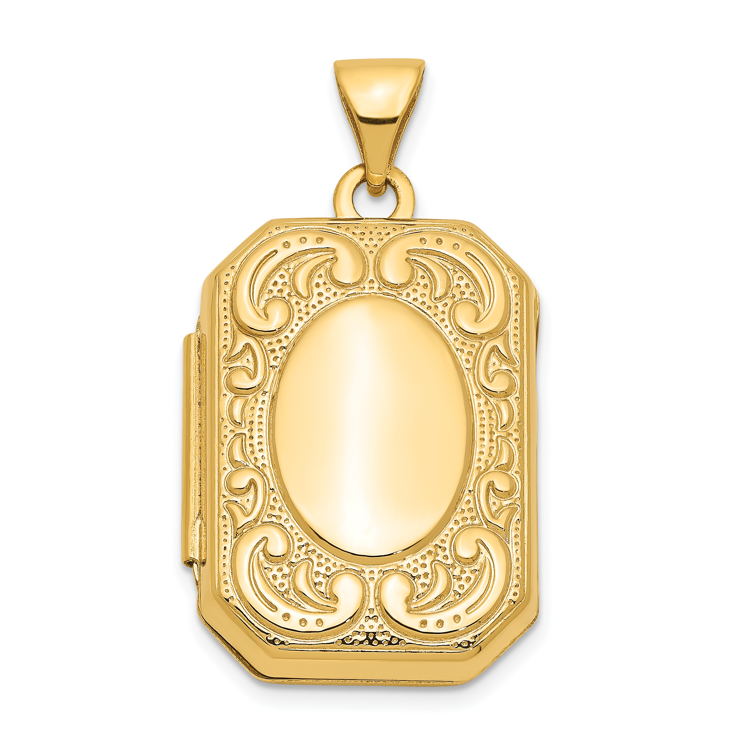 10k Yellow Gold Fancy Rectangle Locket (10XL92)