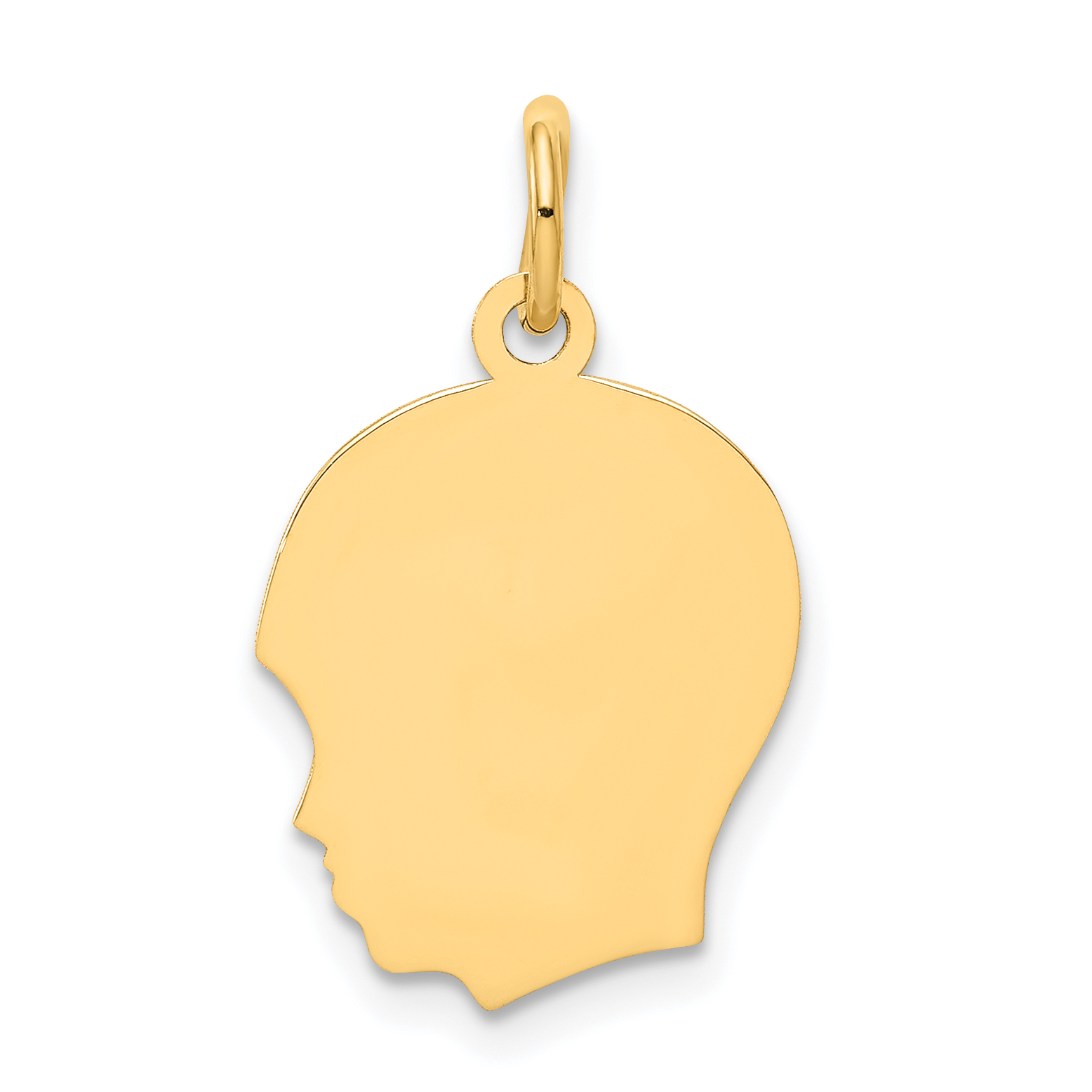 10K Plain Medium .013 Gauge Facing Left Engravable Boy Head Charm (10XM110/13)