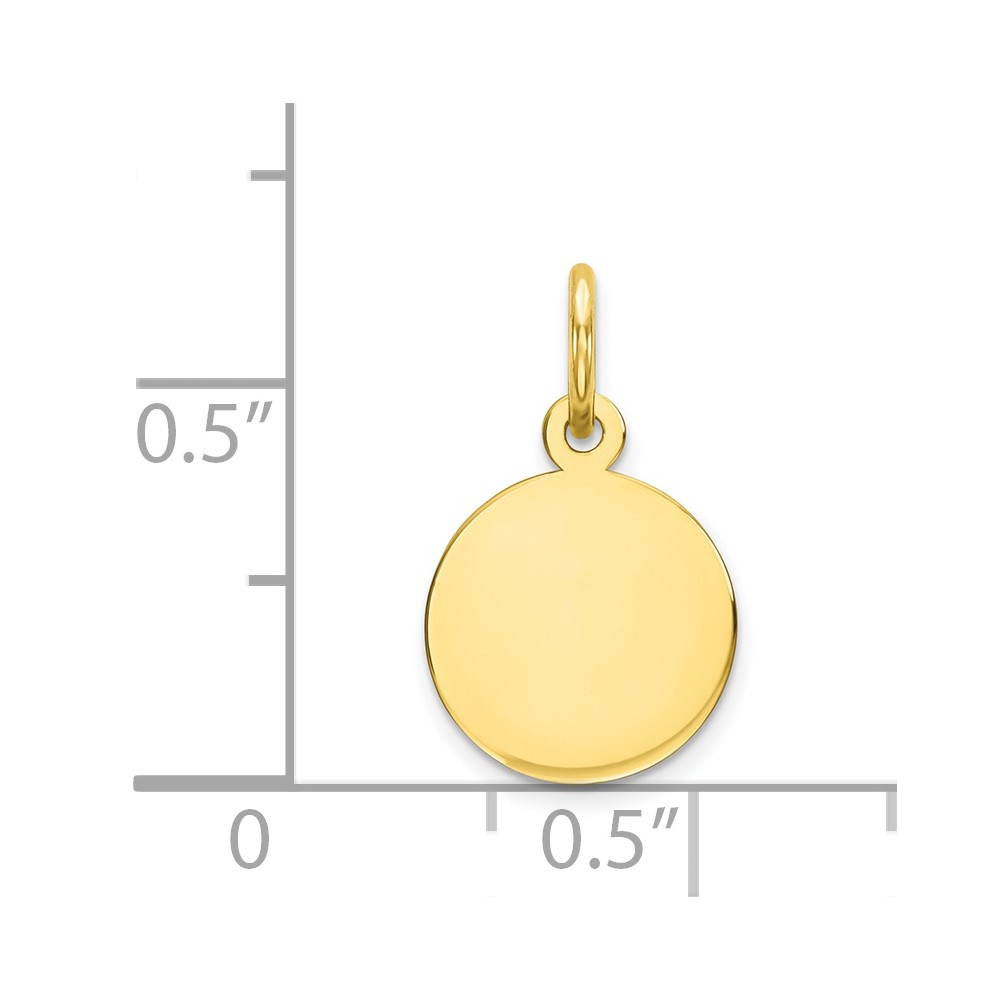 10K Plain .013 Gauge Circular Engravable Disc Charm (10XM134/13)
