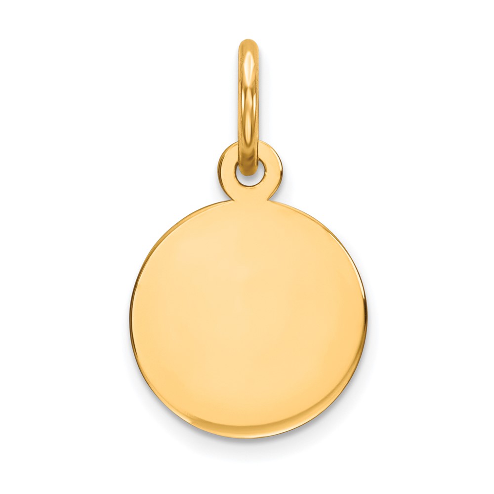 10K Plain .013 Gauge Circular Engravable Disc Charm (10XM134/13)