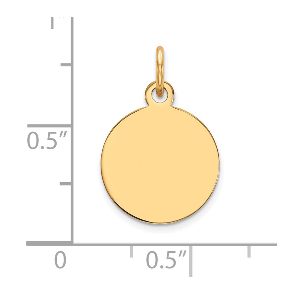 10K Plain .013 Gauge Circular Engravable Disc Charm (10XM135/13)