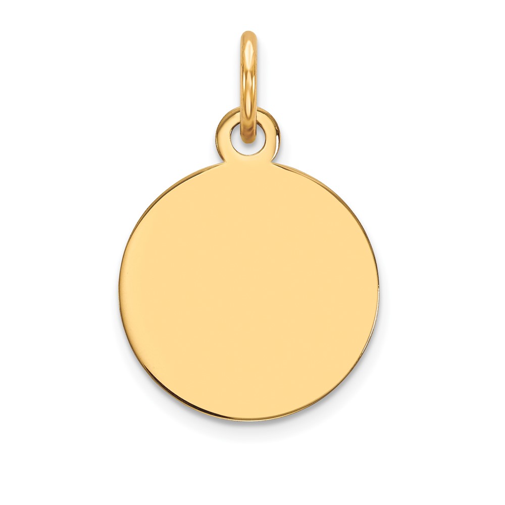 10K Plain .013 Gauge Circular Engravable Disc Charm (10XM135/13)