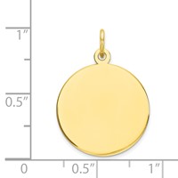 10K Yellow Gold Plain.018 Gauge 17.75x 17.75mm Circular Engravable Disc Charm view 2