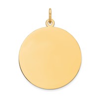 10K Yellow Gold Plain .013 Gauge 24x24mm Circular Engravable Disc Charm view 1