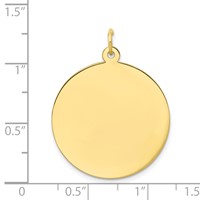 10K Plain .018 Gauge 25x25mm Circular Engravable Disc Charm view 2