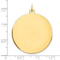 10K Yellow Gold Plain .018 Gauge 31.75x31.75mm Circular Engravable Disc Charm view 2