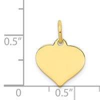 10K Plain .018 Gauge 12x10.5mm Heart Disc Charm view 2