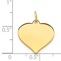 10K Plain .013 Gauge 16.8x14.8mm Heart Disc Charm view 2