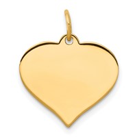 10K Plain .013 Gauge 16.8x14.8mm Heart Disc Charm view 1