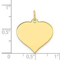 10K Plain .013 Gauge 19.3x16.9mm Heart Disc Charm view 2