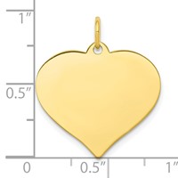 10K Plain .018 Gauge 21.7x18.8mm Heart Disc Charm view 2