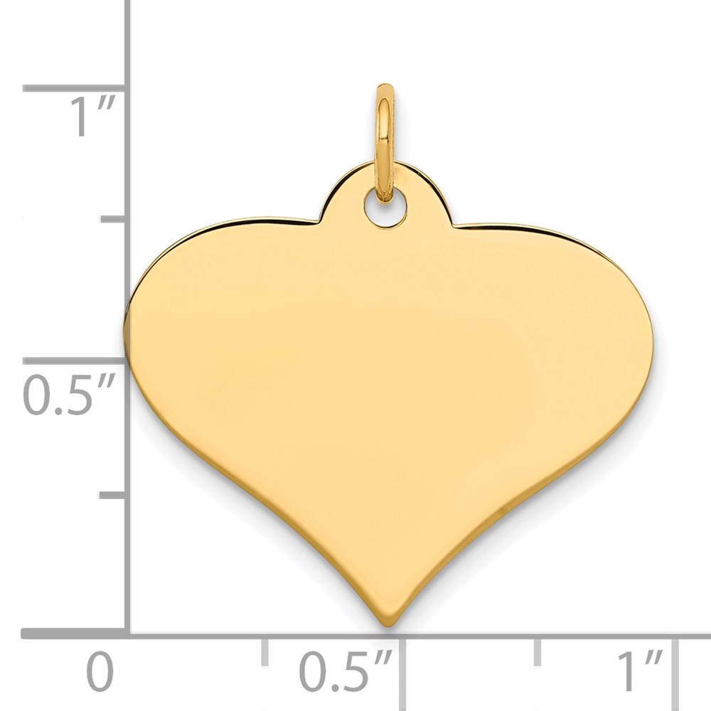 10k Plain .013 Gauge Engraveable Heart Disc Charm (10XM570/13)