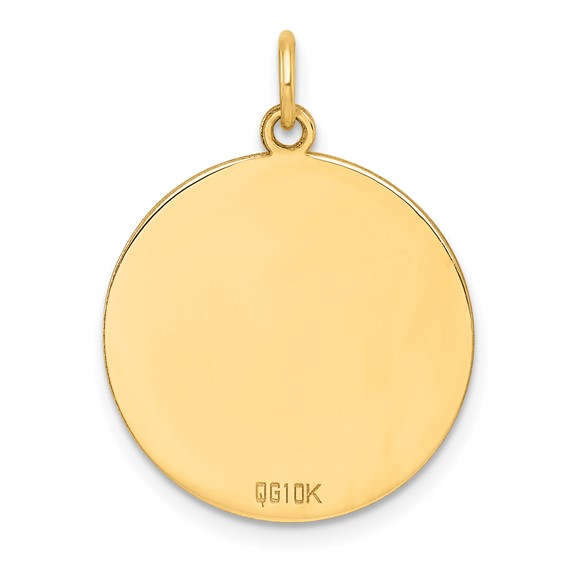 10K Plain .018 Gauge 20.7x20.7mm Circular Engravable Disc Charm