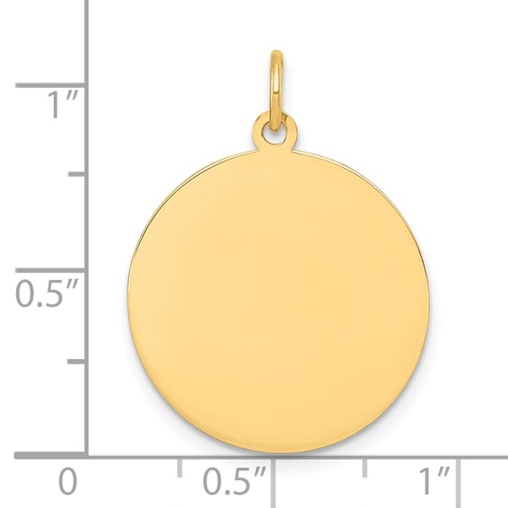 10K Plain .018 Gauge 20.7x20.7mm Circular Engravable Disc Charm