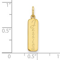 10K Yellow Gold Script Font Name Bar Charm view 2