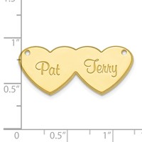 10K Yellow Gold Double Heart Name Plate view 2