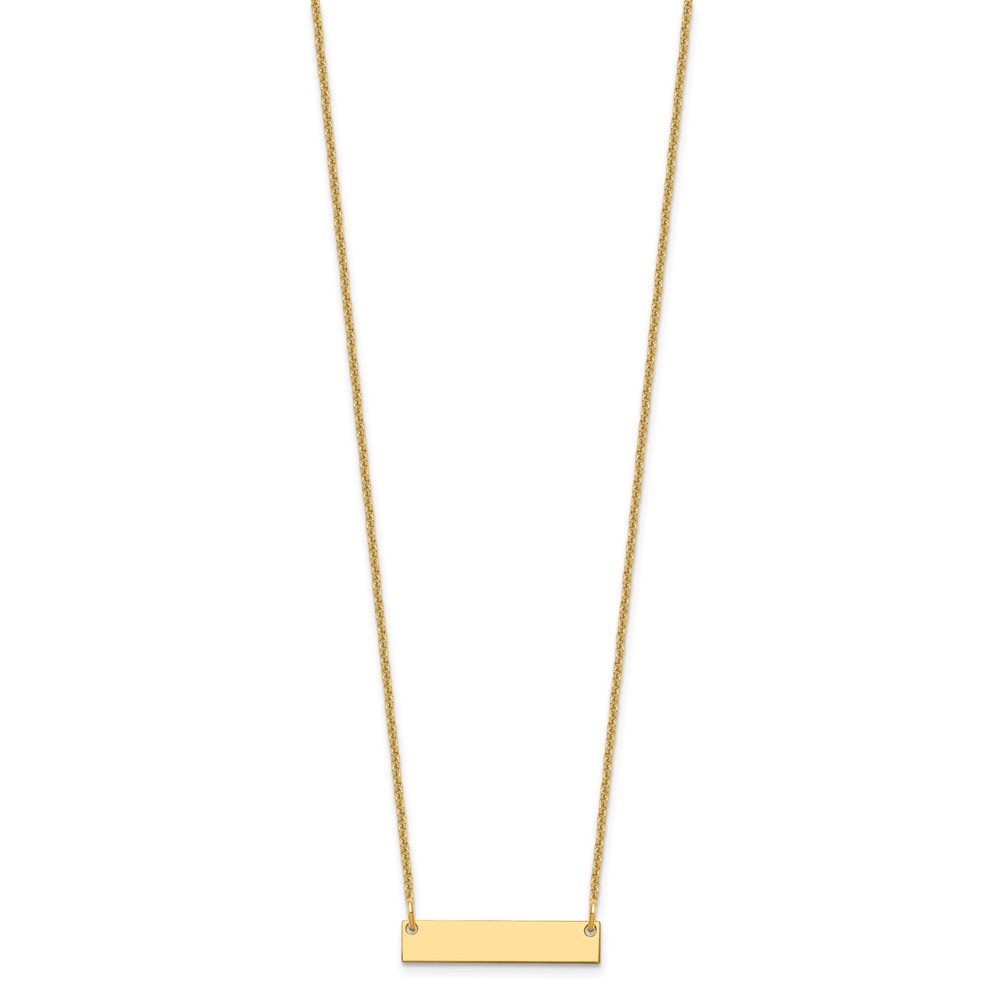 10k Yellow Gold Small Blank Bar Necklace (10XNA1197Y)