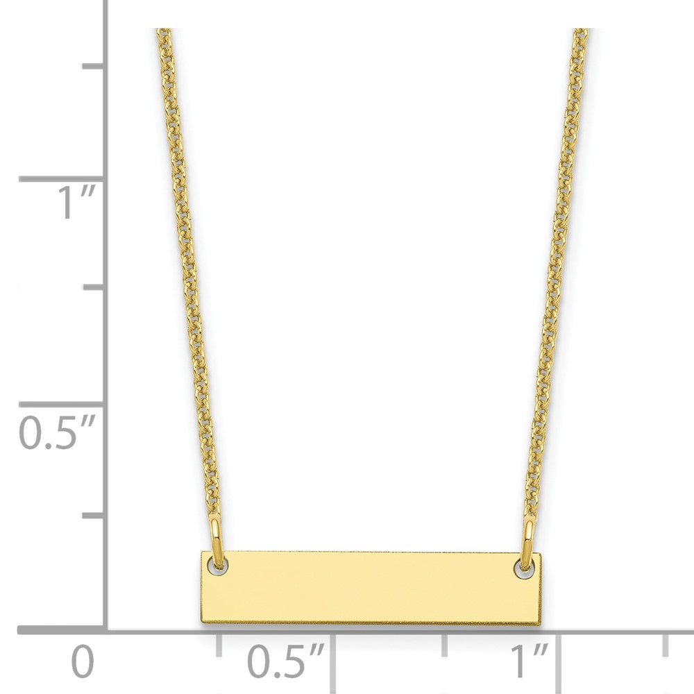 10k Yellow Gold Small Blank Bar Necklace (10XNA1197Y)
