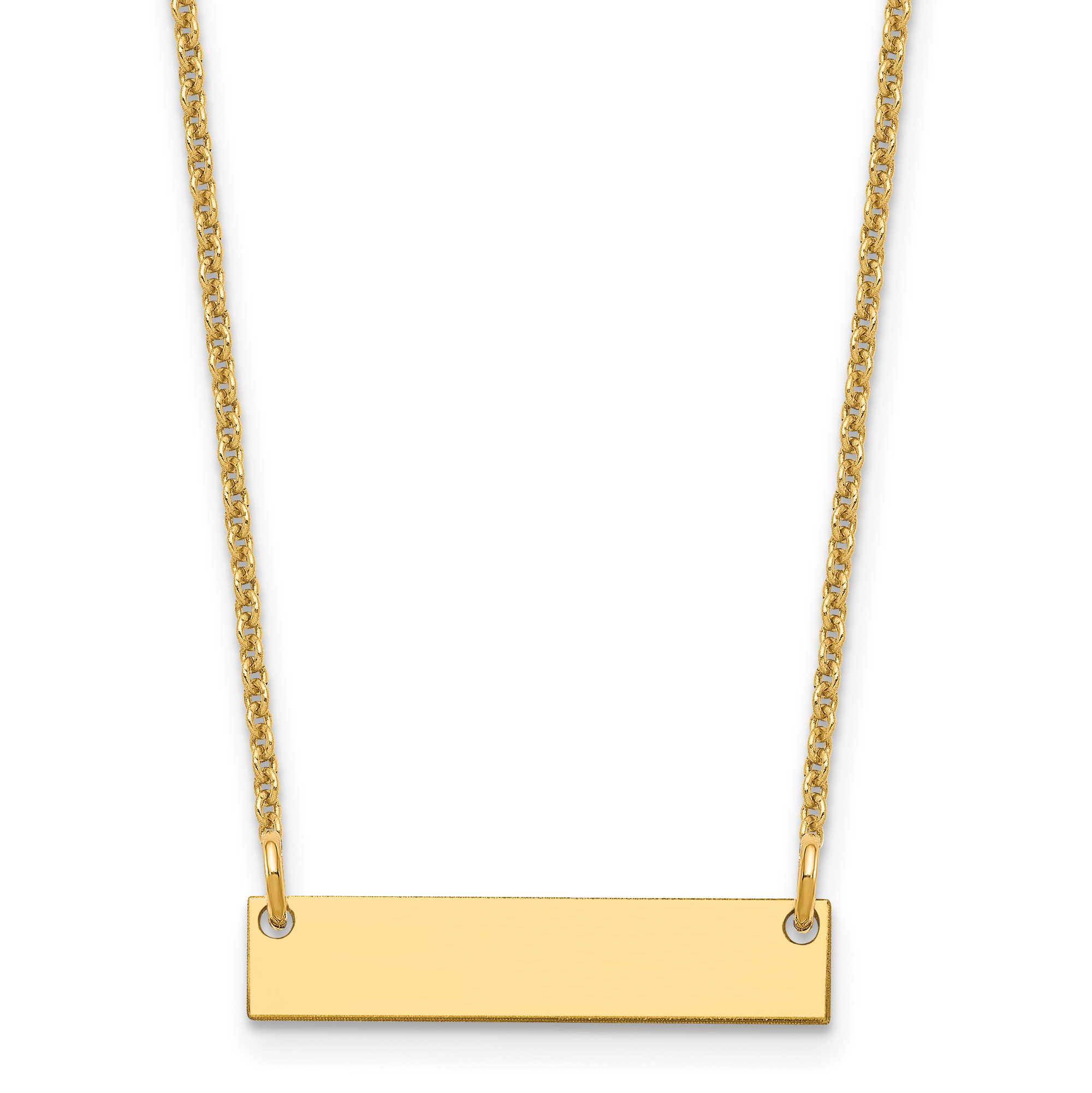 10k Yellow Gold Small Blank Bar Necklace (10XNA1197Y)