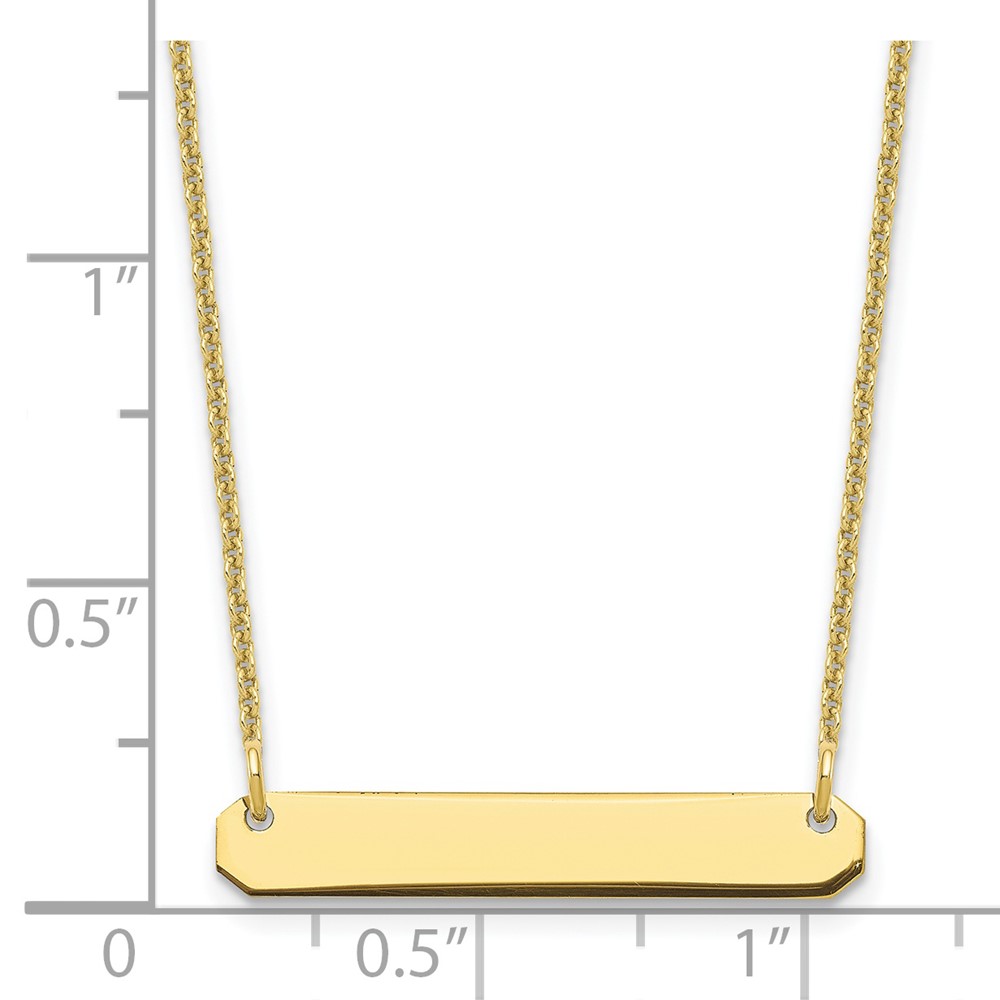 10k Yellow Gold Small Blank Bar Necklace (10XNA1198Y)