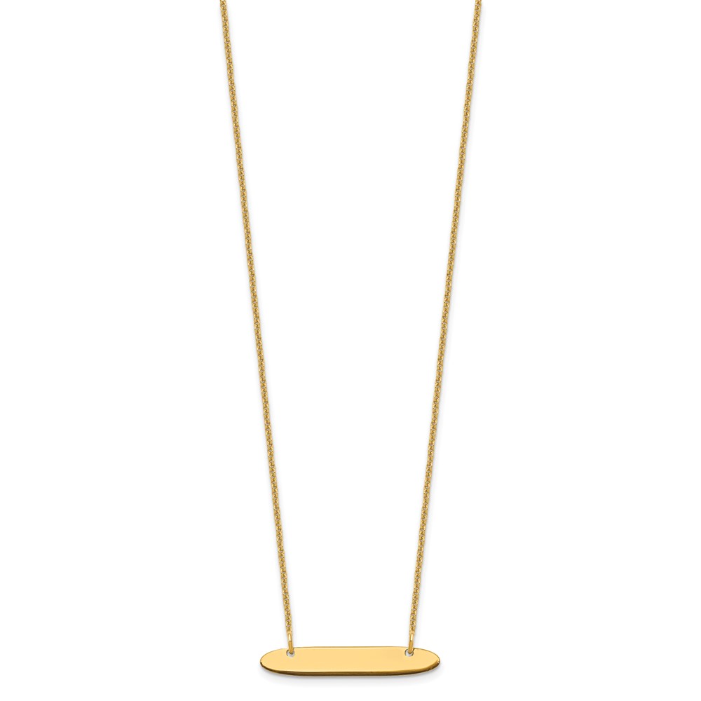 10k  Yellow Gold Small Oblong Blank Bar Necklace (10XNA1199Y)