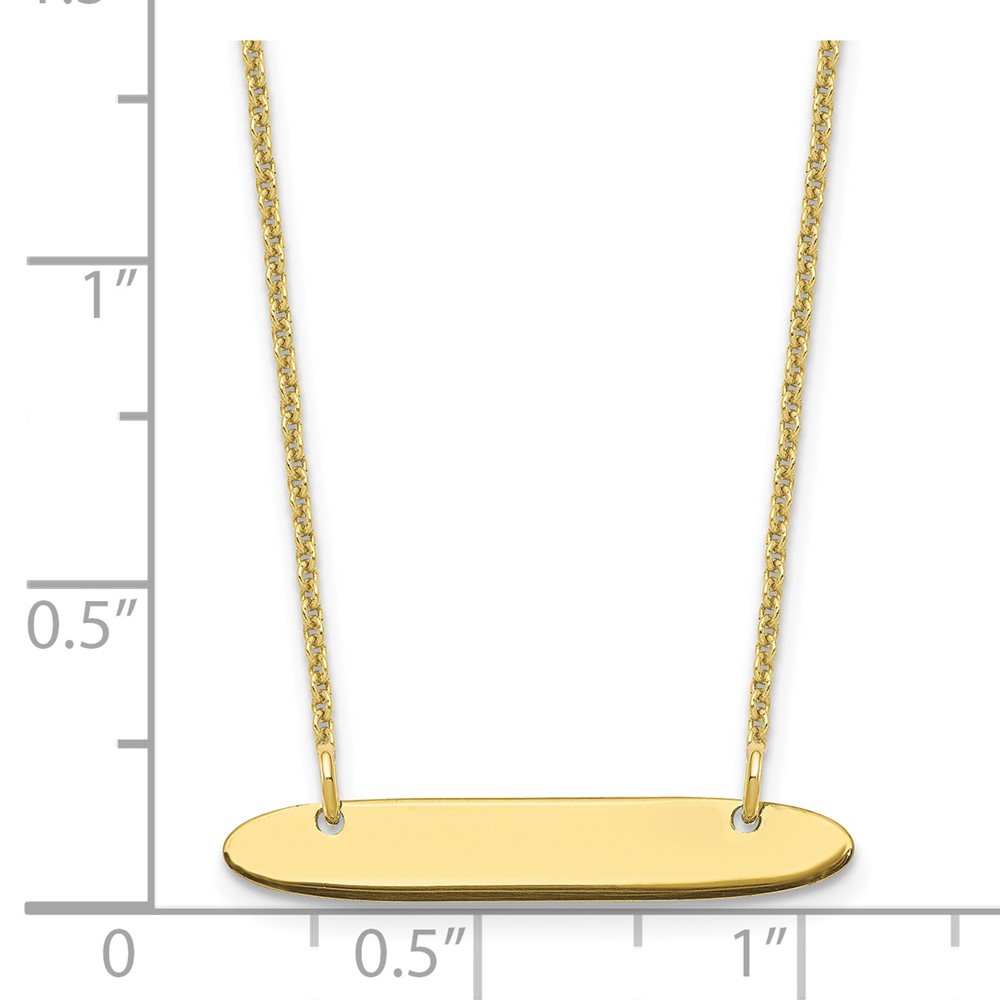 10k  Yellow Gold Small Oblong Blank Bar Necklace (10XNA1199Y)