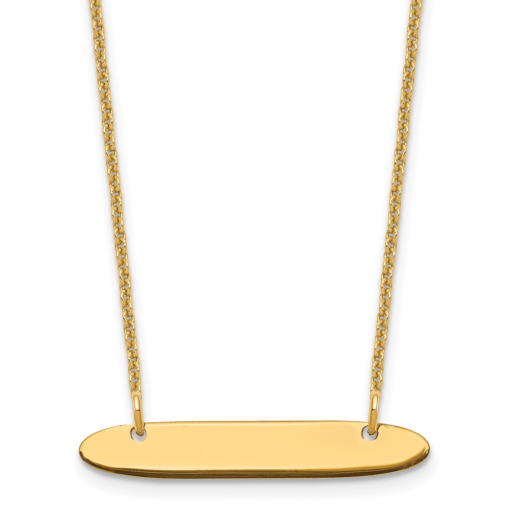 10k  Yellow Gold Small Oblong Blank Bar Necklace (10XNA1199Y)