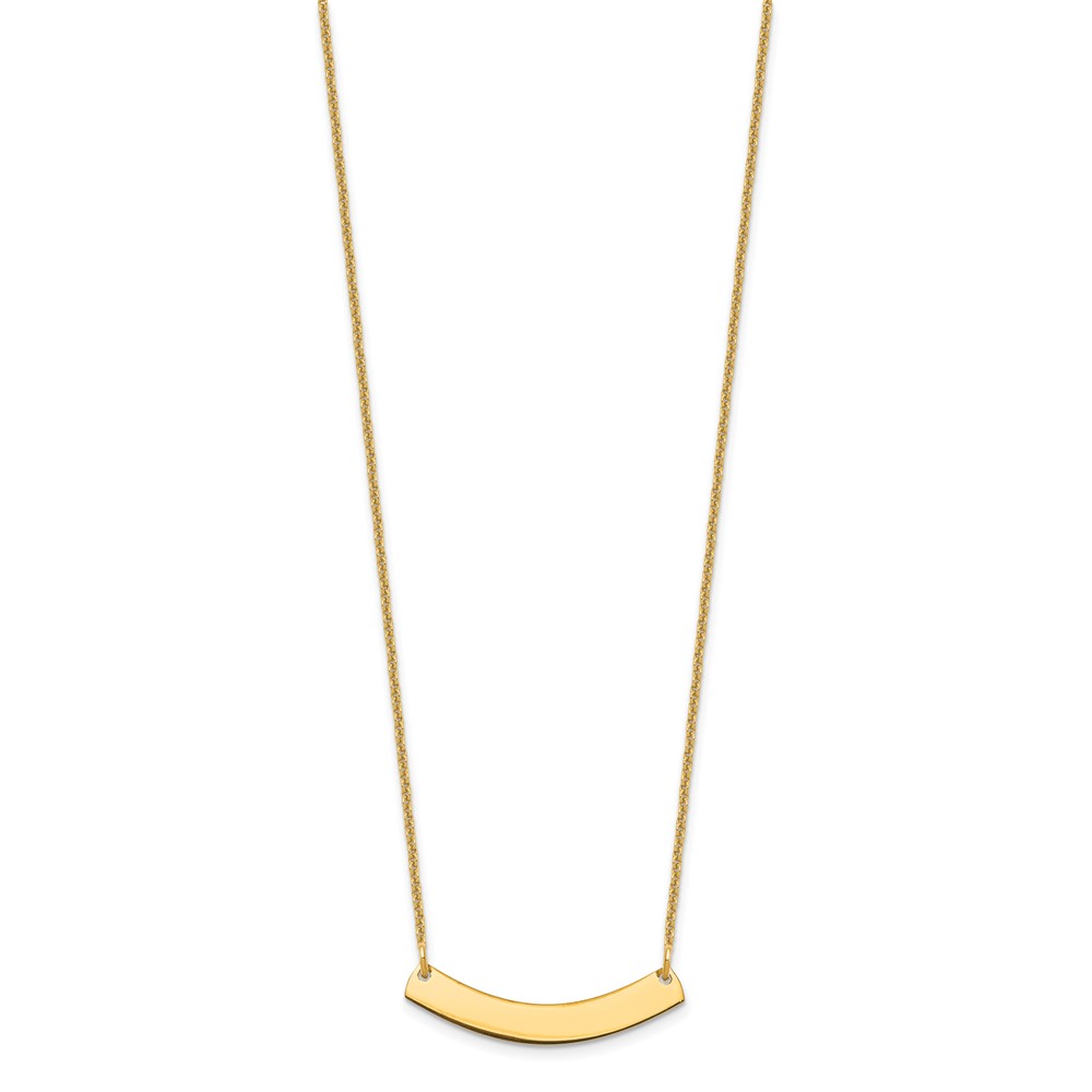 10k Yellow Gold Small Curved Blank Bar Necklace (10XNA1200Y)