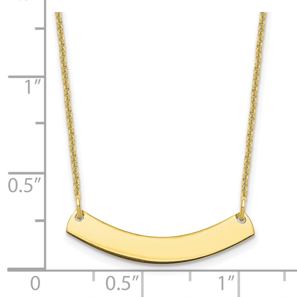 10k Yellow Gold Small Curved Blank Bar Necklace (10XNA1200Y)