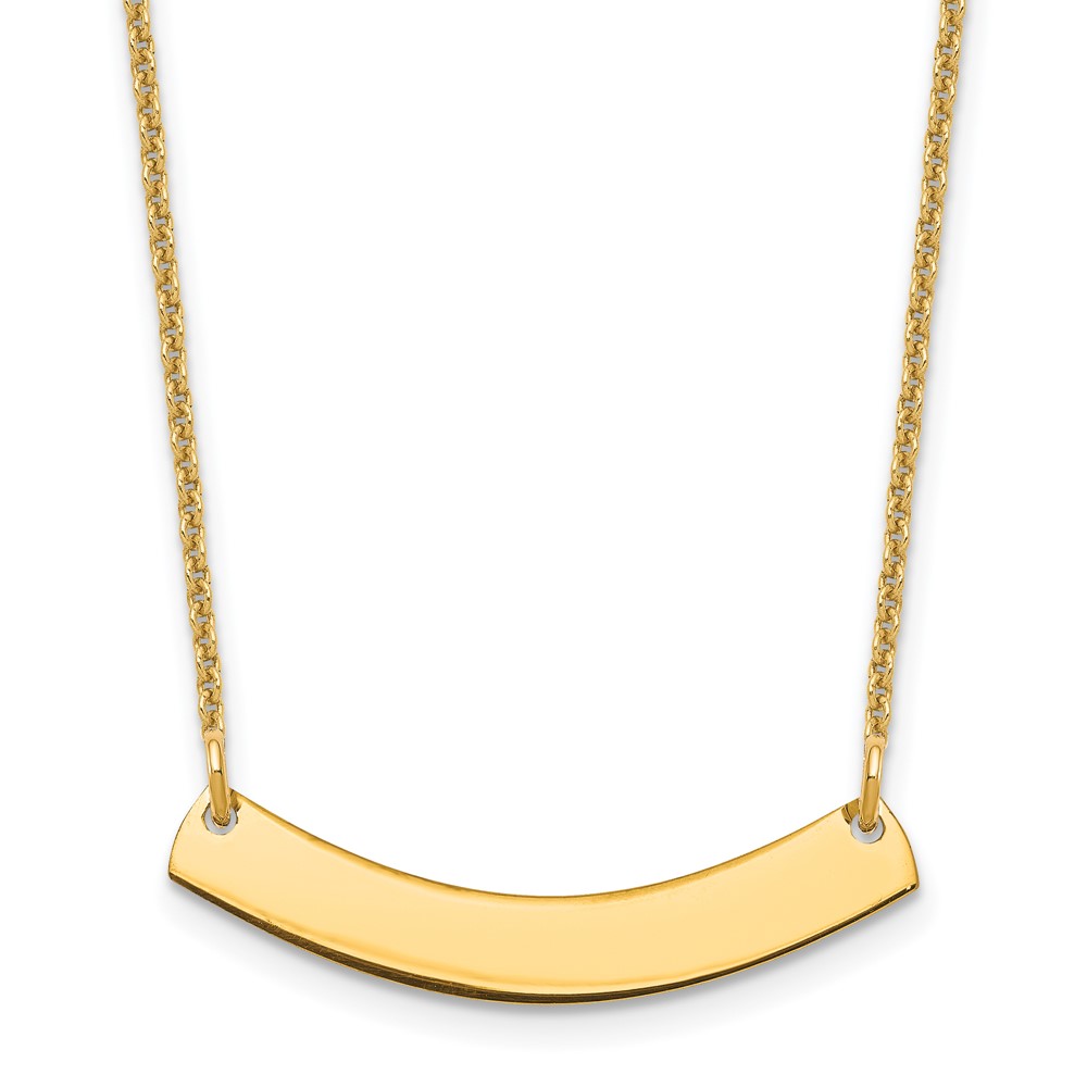 10k Yellow Gold Small Curved Blank Bar Necklace (10XNA1200Y)