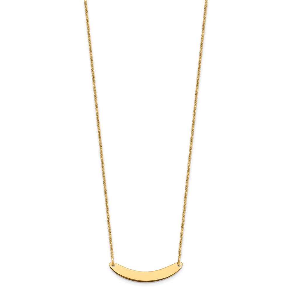 10k Yellow Gold Small Curved Blank Bar Necklace (10XNA1201Y)