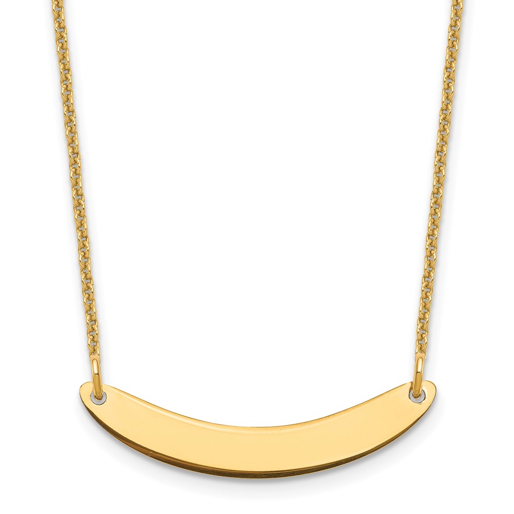 10k Yellow Gold Small Curved Blank Bar Necklace (10XNA1201Y)