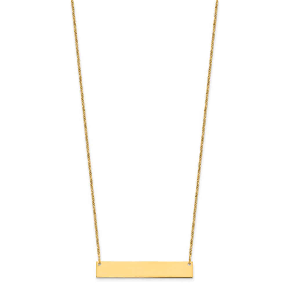 10k Yellow Gold Medium Blank Bar Necklace (10XNA1202Y)