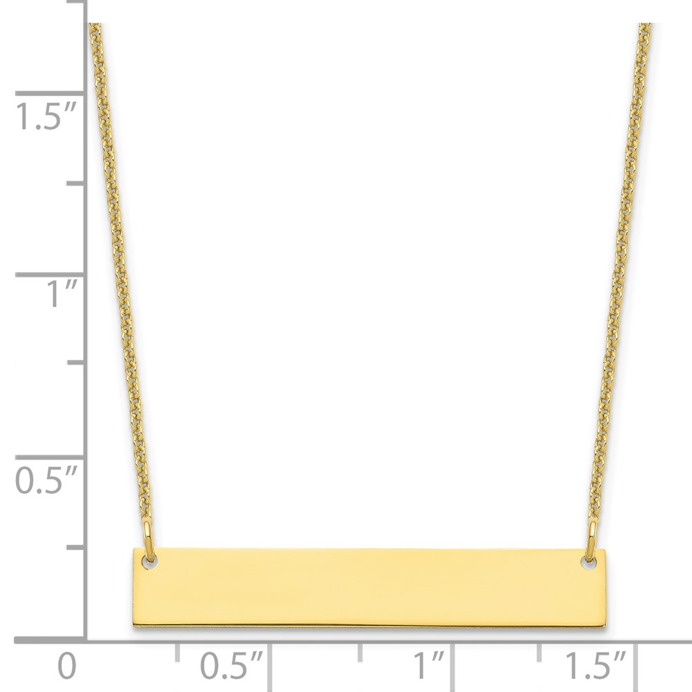 10k Yellow Gold Medium Blank Bar Necklace (10XNA1202Y)