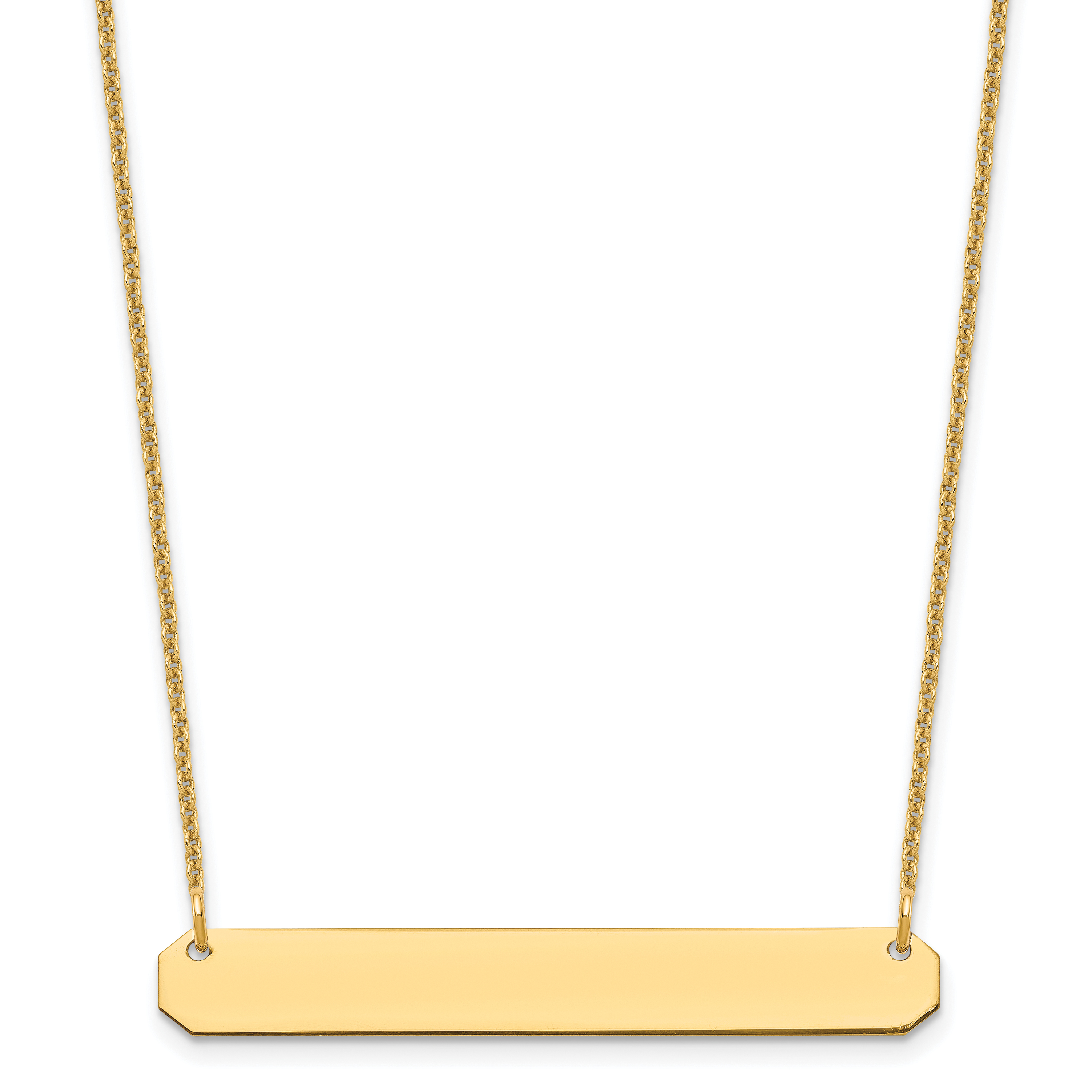 10k Yellow Gold Medium Blank Bar Necklace (10XNA1203Y)